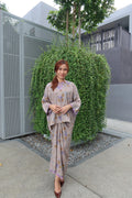 Seiring in Grey with Purple Embroidery